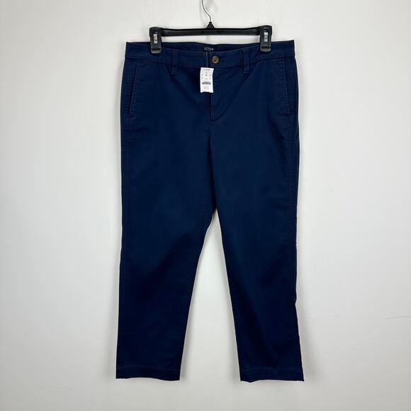 J.Crew Petite High Rise Girlfriend Chino Pant Navy Classic Preppy US 10 P NWT - Picture 5 of 13